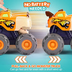Toy Cars For 1 2 3 Year Old 3 Pack Monster truck Toy Crocodile Bull Leopard Pull Back Car Big Wheel Animal Toy Trucks for Toddler 1-3 Baby Toys 12 18 Months Boys Girls Toddlers Toy for 1 Year Old Gift