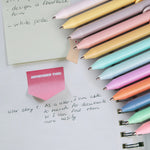 WY WENYUAN 12-Pcs Ballpoint Pens, Comfortable Writing, Pastel Retractable Pretty Journaling, Black Ink Medium Point 1.0 mm Gift, Cute Office Supplies for Women
