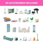 Delta Children Deluxe Maui Dollhouse - Large 4-Story Dollhouse with 12 Rooms Includes 50 Accessories - Working Elevator, Wave Slide, Lights/Sounds - Fits 12-inch Dolls - Pretend Play Gift for Ages 3+