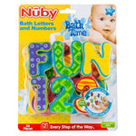 Nuby Floating Bath Tub Alphabet and Numbers Set - Soft Foam Waterproof Letters and Numbers - 36 Pieces - Educational Bath Toys for Kids - 3+ Years