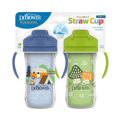 Dr. Brown's insulated straw cups with packaging on a white background