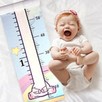 Mibote Baby Growth Height Chart Handing Ruler Wall Decor for Kids, Canvas Removable Height Growth Chart 79" x 7.9" (Unicorn)