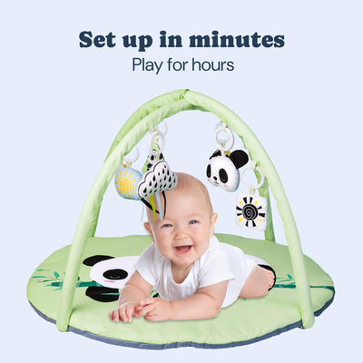 Todale Baby Play Gym with Toys - Baby Activity Mat, Tummy Time Panda Mat, Baby Activity Center, Infant, Newborn Floor Playmats, Mobile & Convertible Tummytime Baby Gym, Boys & Girls Gifts, 0-36 Months