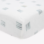 Little Unicorn Premium Crib Sheet | Breathable & Super-Soft Muslin Fabric (Blue Stacks)