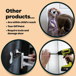Huglock - The Snap-On Door Lock Kids Can't Reach or Defeat - No Tools or Adhesives Required - Works With Door Knob, Lever or Handle - Childproof Safety Locks are Toddler, Baby and Child Proof (1 Pack)