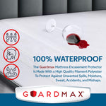 Guardmax Zippered Mattress Encasement - Queen Size - 100% Waterproof and Bed Bug Proof Mattress Protector - 6 Sided Absorbent Mattress Cover - Bed Sheet is Soft, Breathable, and Hypoallergenic.