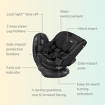 Chili Spin SI Rotating 2-in-1 Convertible Car Seat, Rear and Forward-Facing, No-Rethread Harness, Tested to Safety Standards (Thunder)