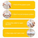 Child Safety Cabinet Locks, Adoric Baby Child Proof Cabinet Kitchen System, Drawers, Adjustable Strap, No Tools or Drilling and Strong Adhesive (8-Pack White)