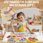 Kids Art Table and Chair Set, Kids Craft Table with Storage, Toddler Activity Play Desk with 2 Chairs, Wood Art Craft Play Desk with Paper Roller for Writing, Drawing, Learning and Reading