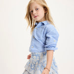 Gymboree,Girls,and Toddler Linen Skirts,Blue Ruffle,3 Years