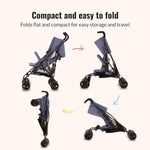 Dream On Me Vista Moonwalk Baby Stroller in Blue, Lightweight Infant Stroller with Compact Fold, Multi-Position Recline Umbrella Stroller with Canopy, Extra Large Storage and Cup Holder