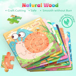 Zeoddler Wooden Puzzles for Toddlers, 8 Pack Insect Animal Jigsaw Puzzles for Kids3-5, 9 Pieces Preschool Learning Activities, Learning & Educational Toys, Gift for Boys, Girls
