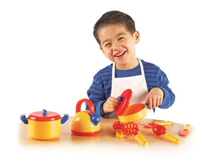 Learning Resources Pretend & Play Cooking Set - 10 Pieces, Ages 3+, Kitchen Food Toys for Toddlers, Gifts for Kids