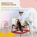 Qaba Kids Spring Rocking Horse, Ride on Horse for Girls and Boys with Sounds, Plush Animal Ride-on Toy with Soft Feel, Interactive Toy for Kids, Dark Brown