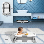 TPN Collapsible Baby Bathtub, Baby Bath Tub with Soft Cushion & Real-Time Thermometer, Baby Bathtub Infant to Toddler Tub (0-36 Months), Portable Newborn Travel Bath tub