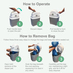 Foundations Tall Diaper Pail with Airtight Lid - Durable & Odorless Diaper Disposal, Large Capacity, Holds up to 60 Newborn Diapers, Refill with Any Bags, Baby Registry Gift - Gray (9612057)