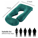 ALLOPERA Pregnancy Pillow, Full Body Maternity Pillow 57 inch, with Removable Washable Cover - Sleep Support for Legs, Back, Neck, Shoulder, HIPS, Belly, Velvet Cover (Dark Green)