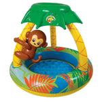 Poolmaster Learn-to-Swim Go Bananas Monkey Inflatable Kiddie Pool With Canopy
