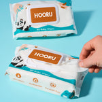 Hooru Plant Based Fibers Baby Wipes Unscented - Wipes Baby Sensitive Skin, 480 Ct, Hypoallergenic Toxic-Free & Fragrance Free, Hydrating, Moisturizing, Naturally Soft for Babies and Kids