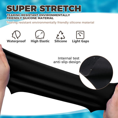 Swim Cap - Swim Cap for Long Hair, Dreadlocks, Weaves, Hair Extensions, Braids, Curls & Afros - Silicone Swimming Cap for Women & Men, Keep Hair Dry (M)