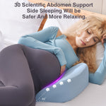 Memory Foam Pregnancy Wedge Pillows for Sleeping, Upgraded Maternity Pillow for Side Sleeper, Pregnancy Body Pillow for Pregnant Women Support for Back, Belly, HIPS, Detachable Pillow Cover (Blue)