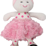 Baby Starters Plush Baby Doll with Rattle, Brunette Olivia, Pink, 9 inch