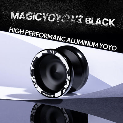 MAGICYOYO V3 Yoyo for Kids 8-12 or Above, Responsive Yoyo Professional with Dual Function, Professional Trick Yo yo for Adults with 12 Yo-yo Strings, KK Bearing, Bearing Puller, Axle,Case Bag -Black