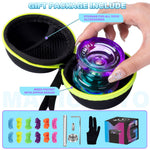 MAGICYOYO K2 Crystal Responsive Yoyo for Kids Beginners with Extra Unresponsive Yo Yo Bearing, Professional Plastic Trick Yo Yo for Adults+12 Stings+Bearing Removal Tool+Storage Bag(Green Purple)