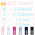 Coziwill Baby Girl Tights - Soft Cotton Cable Knit Leggings 1-2T Toddler 3 Pack (Black+Pink+White, M)