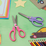 GAIFONGRE 5″ Pink Kids Safety Blunt Tip Scissors, Ages 5-8 & 8-10 for Girls,Rounded Edge & Ergonomic Handles for Small School Student Children Toddler Classroom Cutting Paper,Home DIY (Pink Violet)