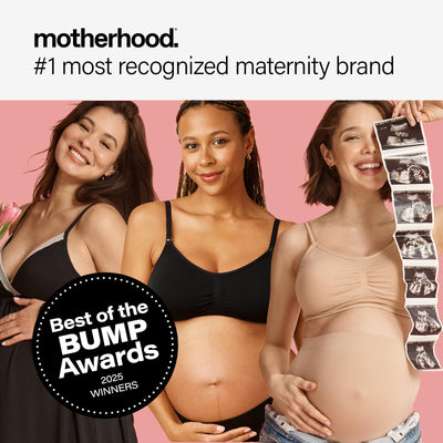 Motherhood Maternity Womens Hands Free Pumping Seamless Clip Down Nursing Bra for Breastfeeding, Black, Large