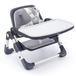 Bear Booster Seat for Kitchen Chairs, Portable High Chair for Babies 6–36 Months (Up to 44 lbs), Adjustable 3-Level Foldable Booster with Removable Tray, Ideal for Home, Outdoor, Camping, and Travel