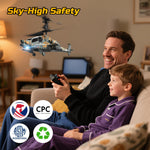 DEERC Apache RC Helicopter for Kids 8-12, Remote Control Helicopter for Adults, Helicopters Toy with 26 Mins Flight Time (2 Batteries), LED Lights, Altitude Hold, Chrismas GIF for Boys