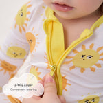 pureborn Baby Girls Sleeper Viscose from Bamboo Pajamas 2-Way Zipper Snug Fit Sleepwear Little Sun 0-3 Months