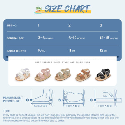 Sawimlgy Baby Girls Boys Sandals Summer Flowers Shoe Rubber Sole PU Leather Mesh Infant Toddler First Walkers Princess Dress Outdoor Shoes
