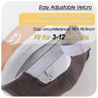 Peecabe Baby Baseball Cap Toddler Infant Boys Girls Sun Hat Breathable Cute Hats for Spring Summer 6M-3T (US, Age, 3 Months, 12 Months, Cartoon Dark Gary)