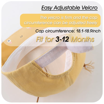 Peecabe Baby Baseball Cap Toddler Infant Boys Girls Sun Hat Breathable Cute Hats for Spring Summer 6M-3T (US, Age, 3 Months, 12 Months, Cartoon Yellow)