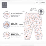 The Peanutshell 5 Pack Baby Girl Pants Set - 100% Cotton Toddler Pants for Baby Girls, 6-9 Months Baby Girl Clothes for Toddlers and Babies - Flower Pink