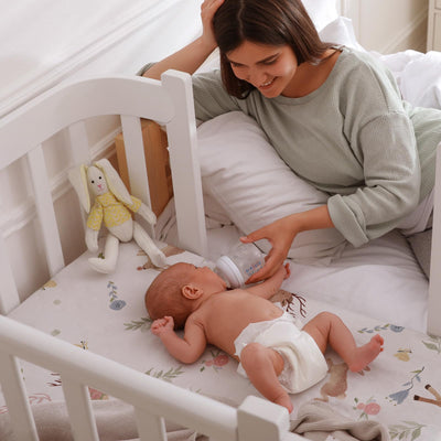 Gllquen Baby Bassinet Sheets 4 Pack, Breathable Cozy Fitted Mattress Sheet, Elastic Travel Crib Fashionable Floral Pattern, Standard Cradle Safe Sheets for Baby Boys Girls 32"x16"(Deer & Rose)
