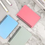 Spiral Notebook 4 Pack Small Pocket Notebook 4.1''x5.9'' A6 Mini Journal Plastic Hardcover Ruled Notebook 4 Color 480 Pages for School Work and Aesthetic Gift Office Supplies for Teen Girls,Boys