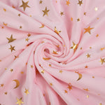 Donsonny Baby Blanket for Boys Girls Soft Minky with Double Layer Dotted Backing, Star and Moon Printed 30 x 40 Inch Receiving Blanket (Pink)