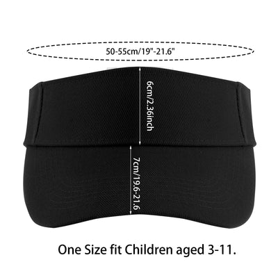 Topbuti Kids Girls Boys Visor Sports Athletic Sun Visor Hats Adjustable Cotton Tennis Golf Visor Hat Beach Hat Baseball Cap (Black)