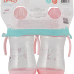 Disney 2 Pack 10 Ounce Baby Bottles with Character Prints and Colored Covers with Double Handle - BPA Free and Easy to Clean