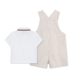 Little Me Clothes for Baby Boys' Puppies Shortall Set, Tan Puppies, 9 Months
