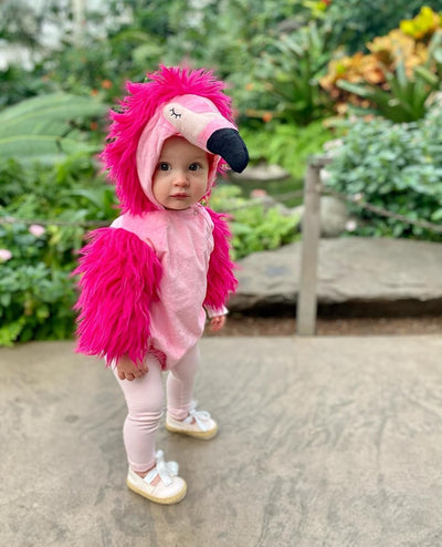 Madjtlqy Halloween Costumes Toddler Baby Boy Girl Flamingo Animal Hooded Sleeveless Romper Jumpsuit Legging Duck Outfits