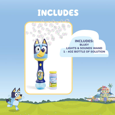 Little Kids BLUEY Light and Sound Musical Bubble Wand, Includes Bubble Solution