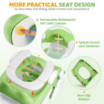 Orzbow Frog Potty Training Seat, Toddler Toilet Seat with Step Stool Ladder, 2-in-1 Potty Training Toilet Essentials for Boys Girls, Adjustable Height, Non-Slip Step and Splash Guard Design, Green