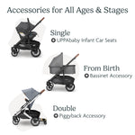 UPPAbaby Cruz V2 Stroller/Full-Featured Stroller with Travel System Capabilities/Toddler Seat, Bumper Bar, Bug Shield, Rain Shield Included/Declan (Oat Mélange/Silver Frame/Chestnut Leather)