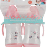 Disney 2 Pack 10 Ounce Baby Bottles with Character Prints and Colored Covers with Double Handle - BPA Free and Easy to Clean