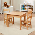 Melissa & Doug Solid Wood Kids Table and Chairs (2), Premium Quality Wooden Toddler Table and Chair Set for Kids Playroom Furniture & Montessori Classroom Furniture for Boys & Girls Ages 3+